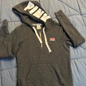 PINK by VS grey half zip hoodie